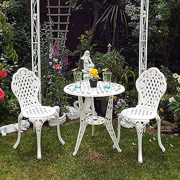 Amazon.co.jp: ガーデンテーブルセット カフェテーブル3点セット