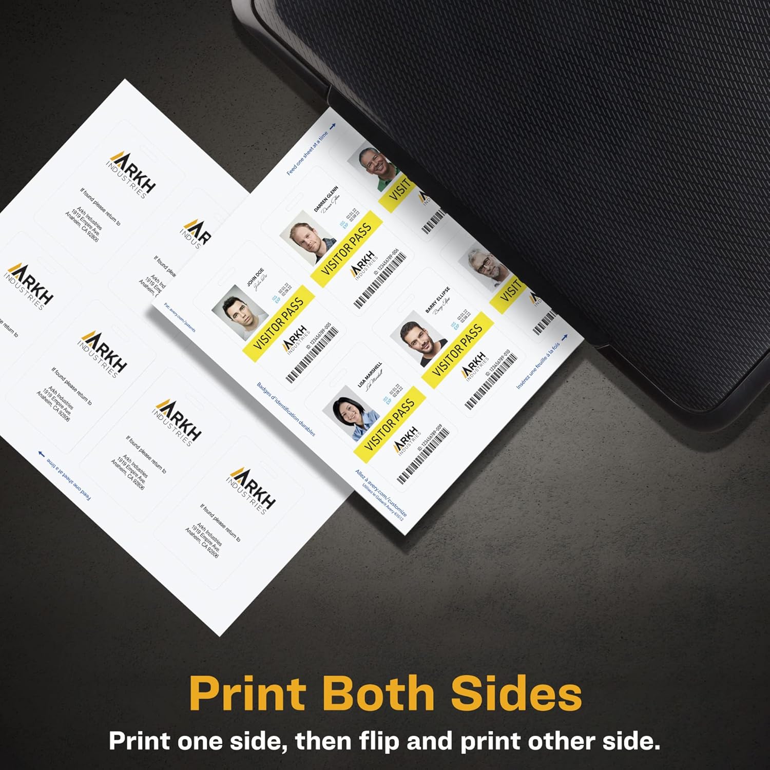 Avery Durable Tall ID Badges for Lanyards, Laser Printable on Both Sides, Blank White, 80 Total, 3.375" x 2.125" (61612) - Image 4