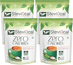 Stevi0cal Stevia Sweetener Powder | 100% Sugar Free Natural | Zero Calorie for Weight Management, Diet, Diabetic Friendly | 350 gm Jar - Pack of Four (4 x 350 gm)