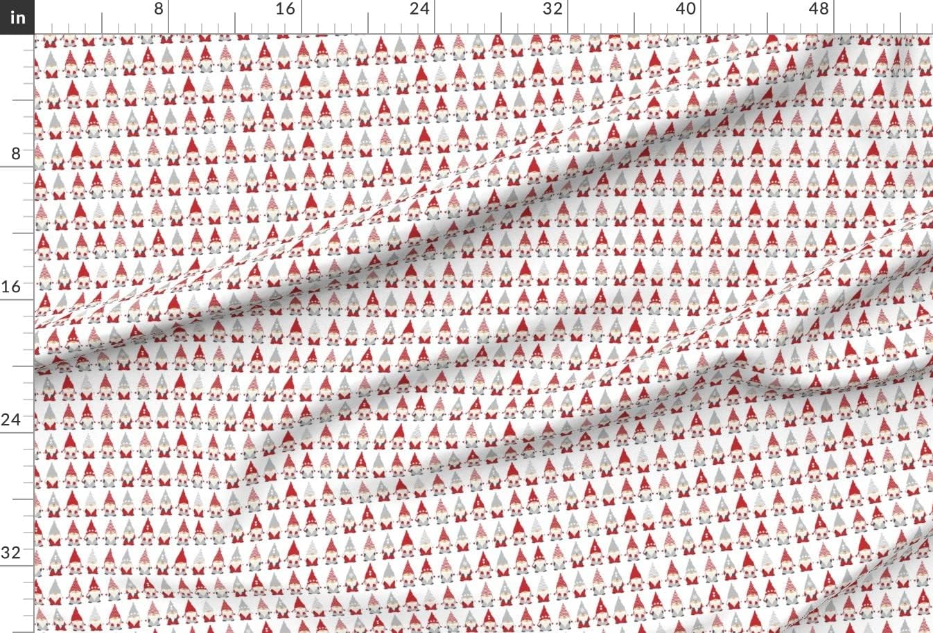 Spoonflower Fabric - Christmas Gnome Red White Holiday Printed on Minky Fabric by The Yard - Sewing Baby Blankets Quilt Backing Plush