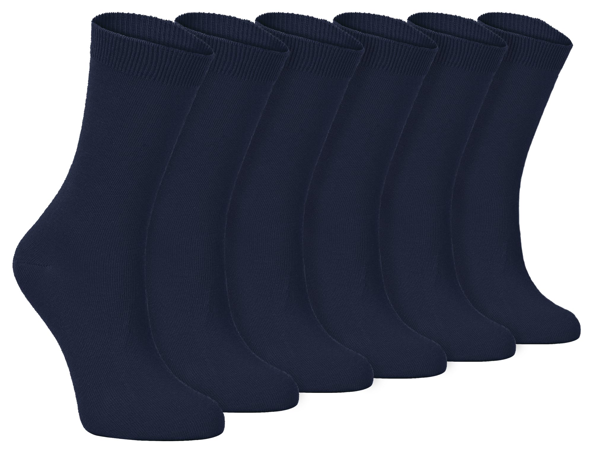 — 6 Pairs Ladies Thin Plain Cotton Rich Ankle Socks 4-7 UK (4-7 UK, PL30, Navy)-image-38