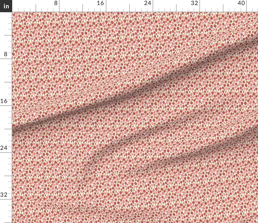 Spoonflower Fabric - Strawberry Fun Garden Printed on Cotton Poplin Fabric by The Yard - Sewing Shirting Quilting Dresses Apparel Crafts
