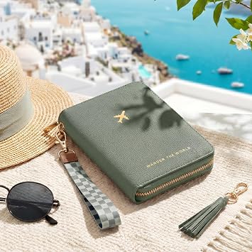 Beautiful Passport Holder And Travel Wallet with Wristlet Strap - All-in-One Organizer for Women with Card Slots and Tassel Keychain - Perfect RFID Blocking Case to Keep Your Documents Safe