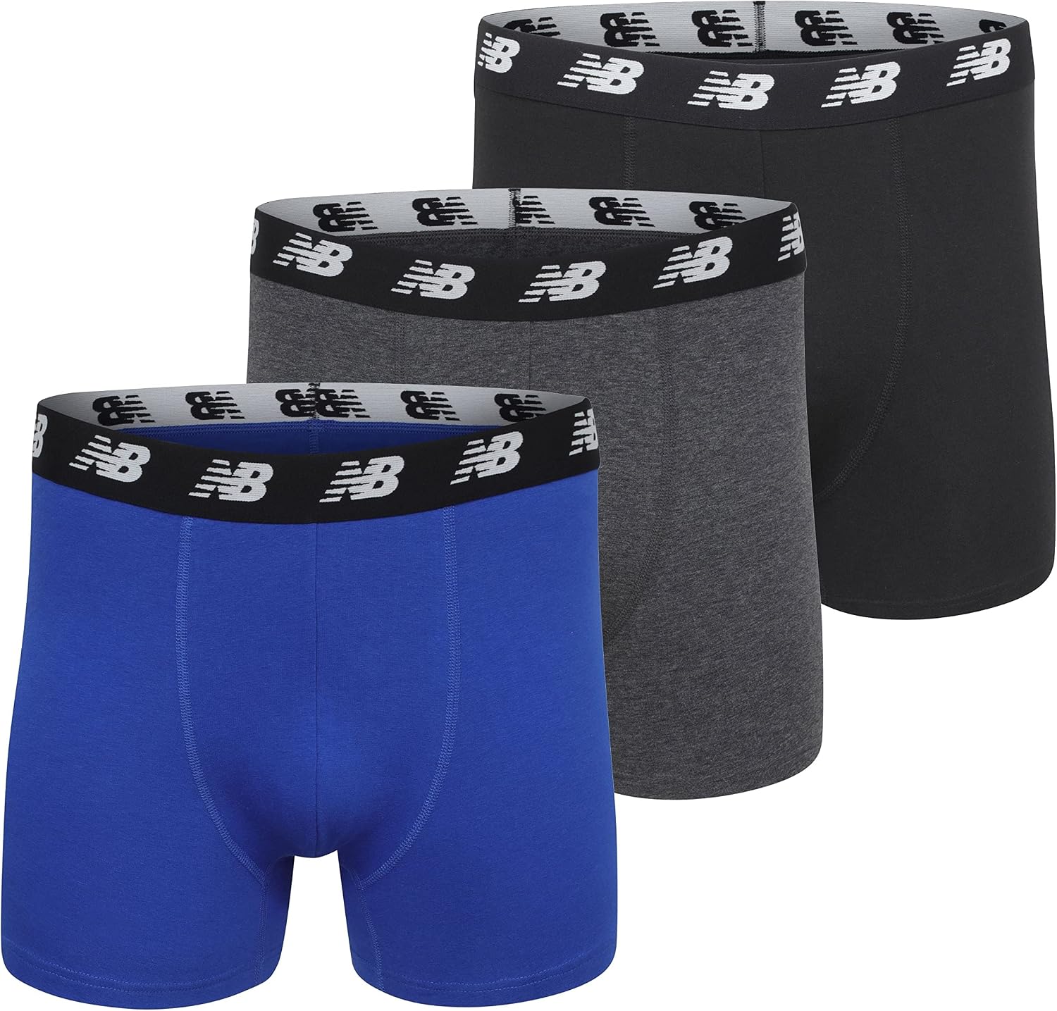 New Balance Men's 5" No-Fly Cotton Performance Boxer Briefs, (3 Pack)