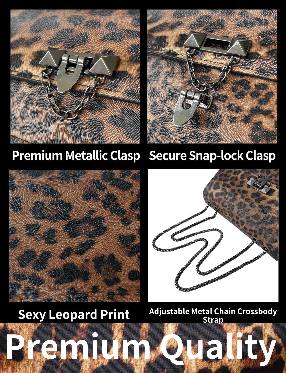 Leopard Print Purses For Women Cheetah Purses Small Shoulder Bag Vintage Handbag Crossbody Bags Clutch