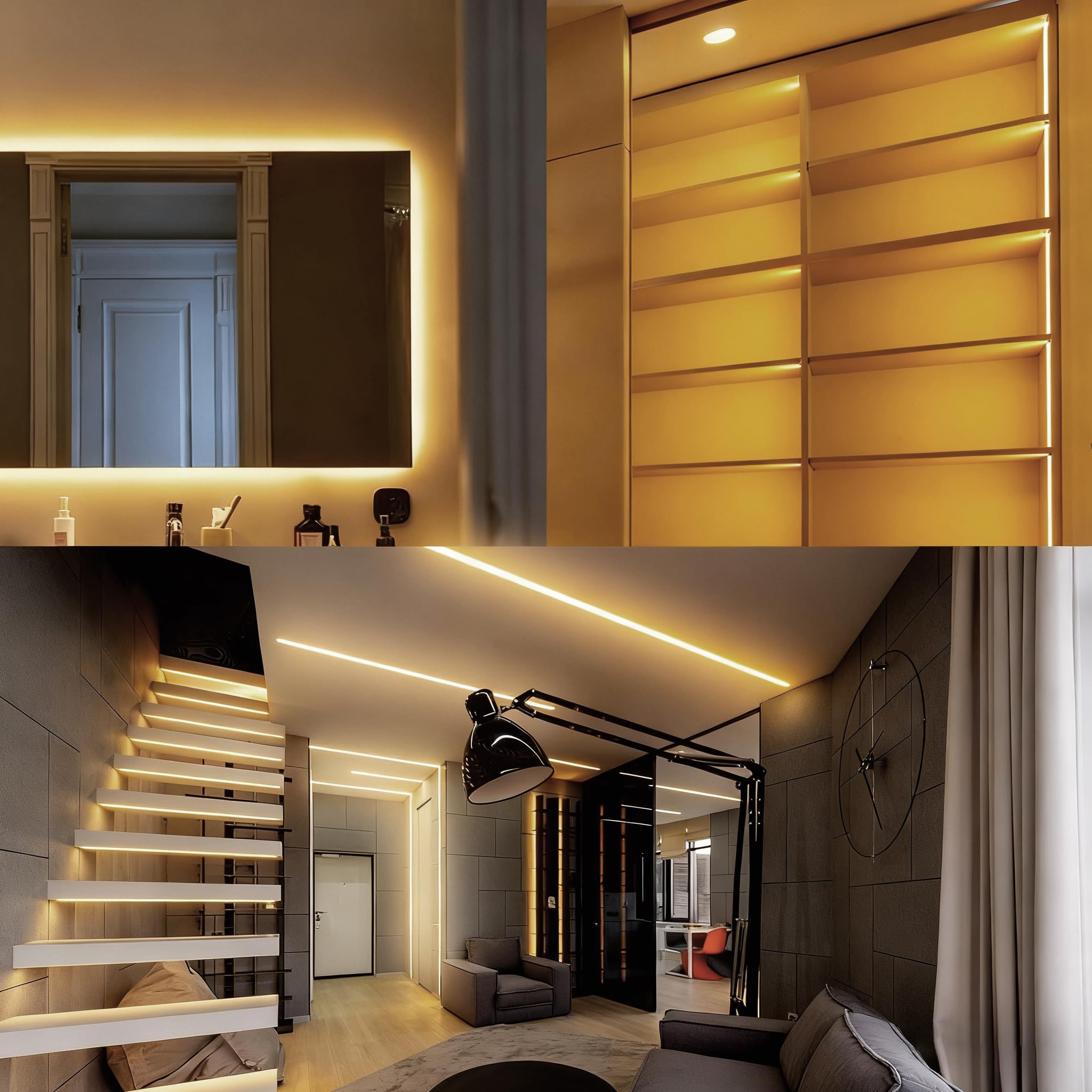 Tira de luz LED USB de 5 V 1 m, tira de luz cálida, tira LED corta brillante y flexible de 5 V para debajo de gabinetes, cocina, retroiluminación