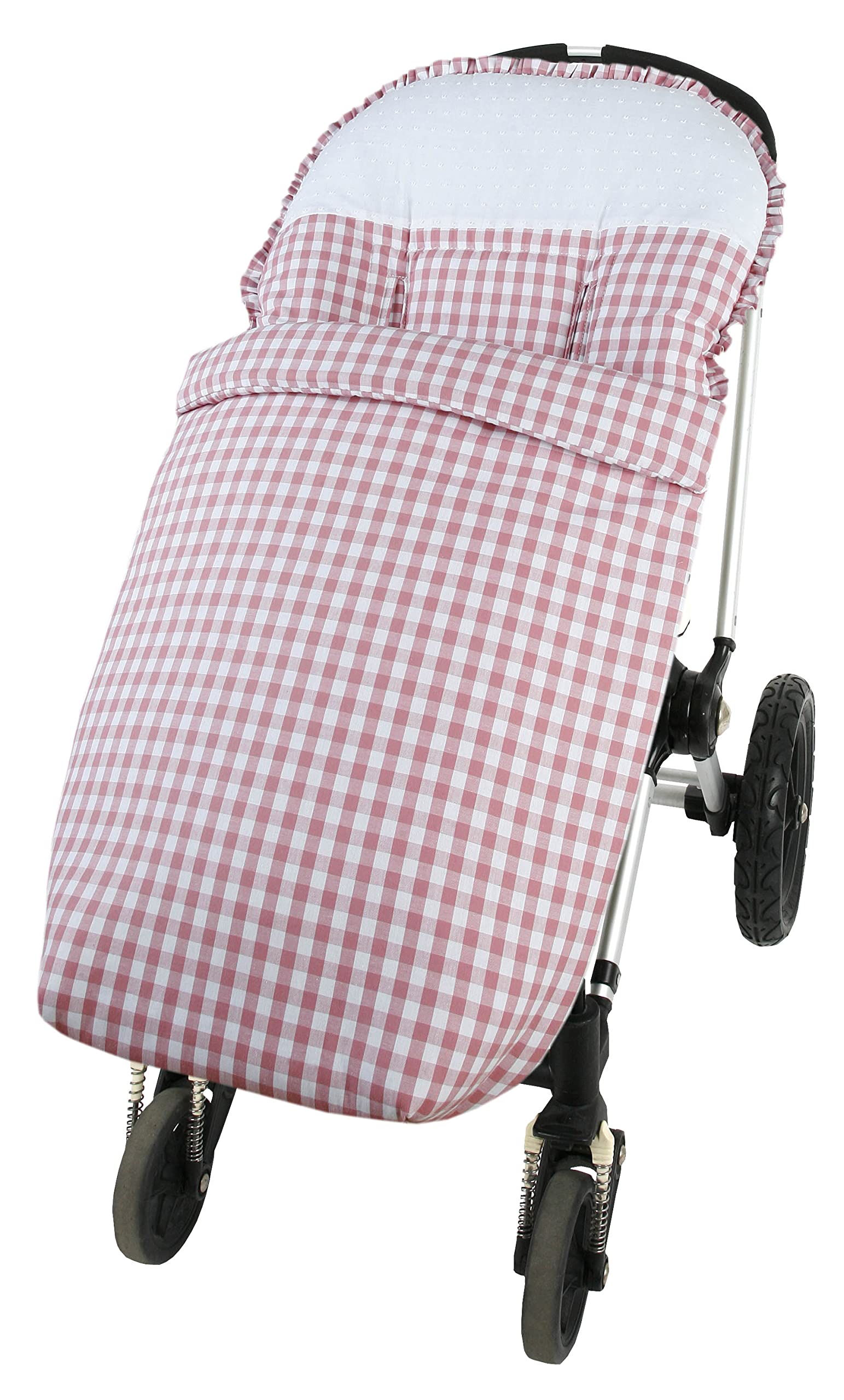 Saco Silla Universal Vichy-Plumeti Citybebe - desmontable por cremallera y fabricado en España (rosa viejo)