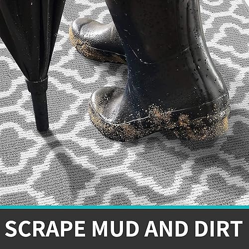 Miniatura 188 de HEBE Tapete para puerta interior, 20 x 32 pulgadas, antideslizante, para puerta delantera, lavable, atrapador de suciedad para entrada, tapete