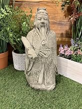 Stone Large Chinese Japanese Confucius Man Oriental Gift Ornament Statue