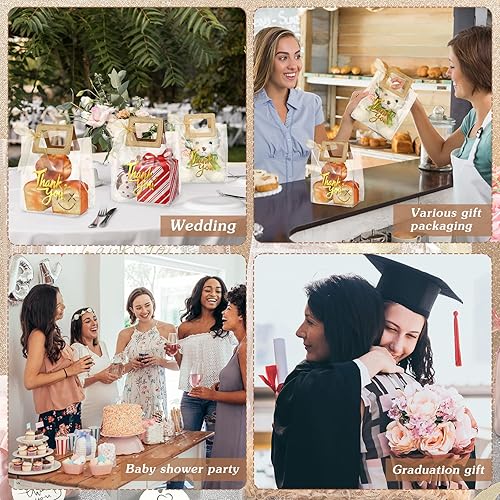 Miniatura 5 de 12 bolsas de regalo transparentes con asa, bolsas de regalo de agradecimiento, bolsas de PVC transparentes, bolsas reutilizables de alta resistencia