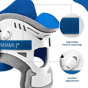 Miami J Cervical Collar - Neck Brace for Restricting Cervical Motion-Nerve & Post-Surgery Relief , Neck Pain Relief, Decompression & Support - Rigid Posture Corrector & Stretcher for Whiplash (MJ-250 / X-Small)