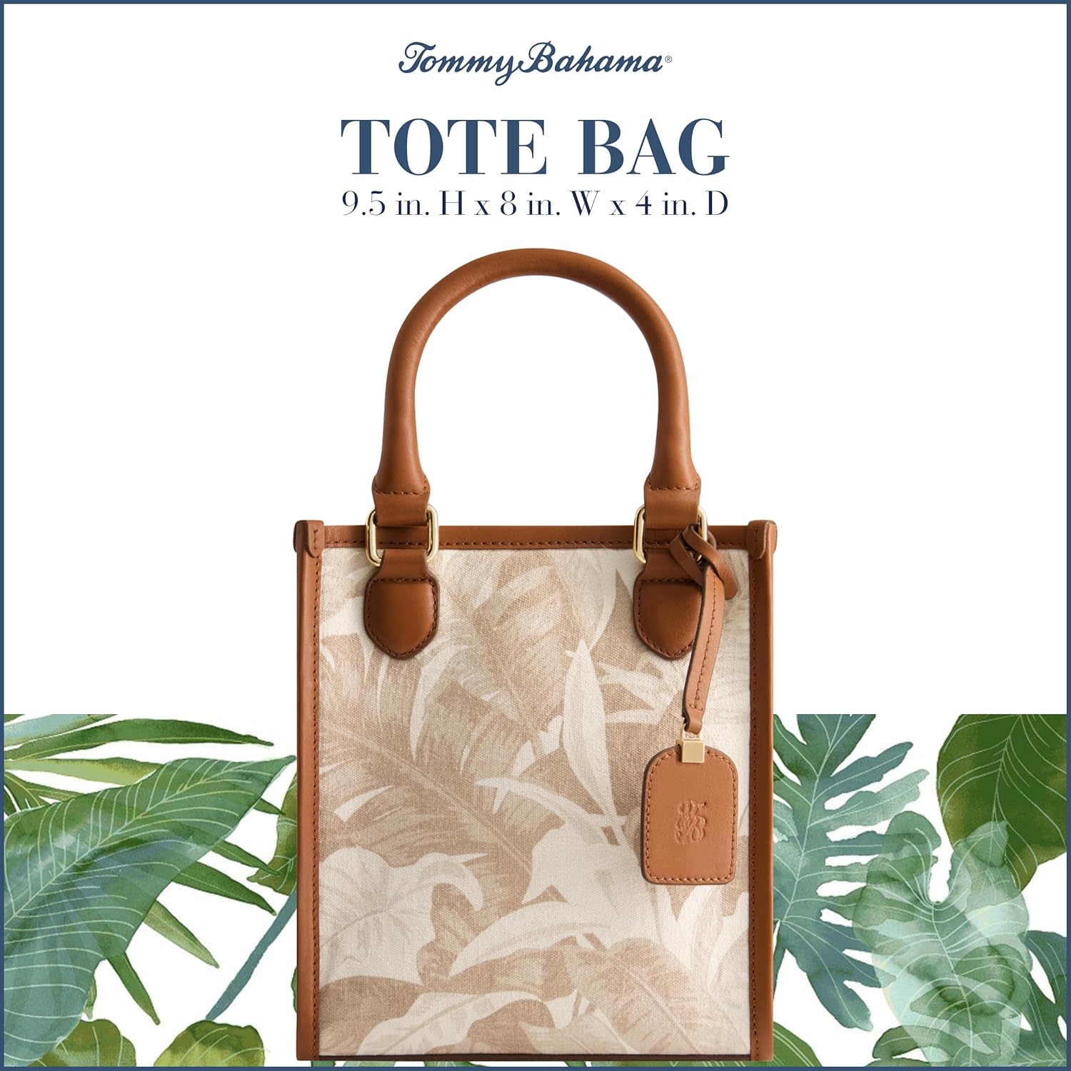 Tommy Bahama Women's Tote Bag, North South Travel Purse Handbag with Adjustable Shoulder Strap and Leather Trim - Image 2