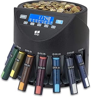 ZZap CS20+ Automatischer EURO Münzzähler & -sortierer - Geldzählmaschine Münzzählautomat Geldzähler