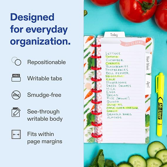 Avery Margin Ultra Tabs, 2.5 x 1, Repositionable, White, 24 Tabs