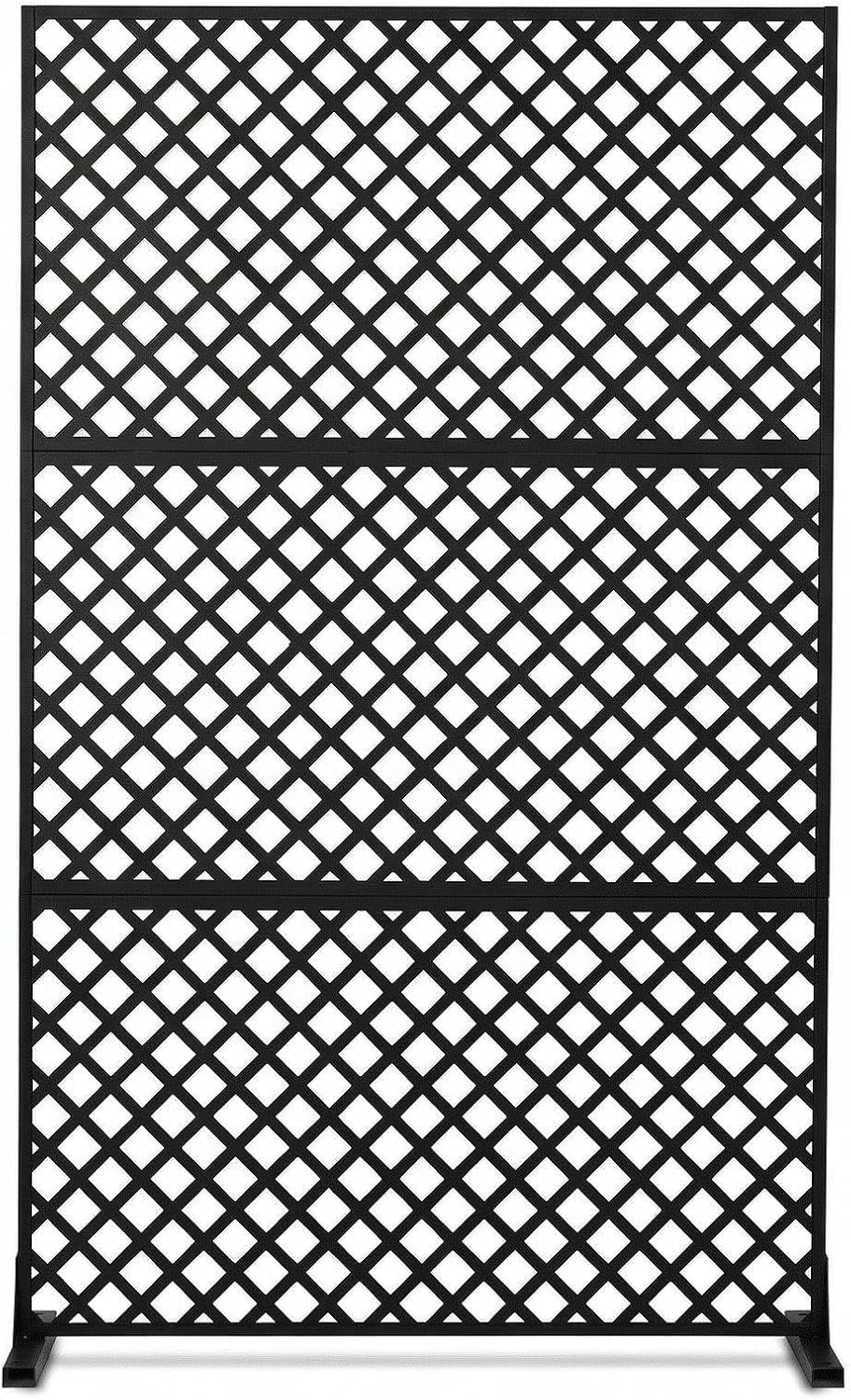 GAOMON 72" h x 47" w Metal Privacy Screen Outdoor Freestanding - Decorative Laser Cut Room Divider & Patio Privacy Fence, Weatherproof Rustproof Steel Panel for Garden, Balcony, Backyard & Indoor