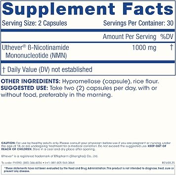 ProHealth Pure NMN Pro 1000mg Capsules, 60 Capsules, 500mg Per Capsule, 2 Capsules, High Purity, Certified Stabilized, Nicotinamide Monoleotide, Increased NAD, Trusted Uthever Brand