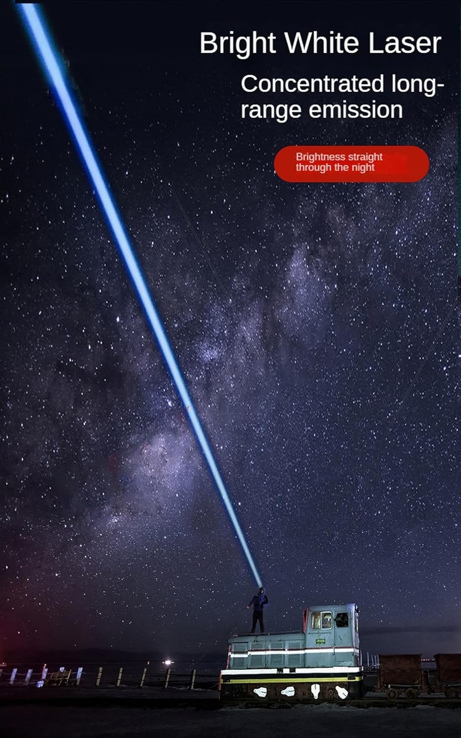 Rechargeable LED Flashlight, 2,000,000 Lumens, Tactical, 5 Modes, Zoomable, IP67 Waterproof, for Camping/Home (CCar519H)