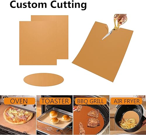 Miniatura 6 de UBeesize Paquete de 2 Forros de Horno de Cobre Engrosados para la Parte Inferior del Horno sin BPA y PFOA, Tapetes de Horno de Teflón Antiadherentes