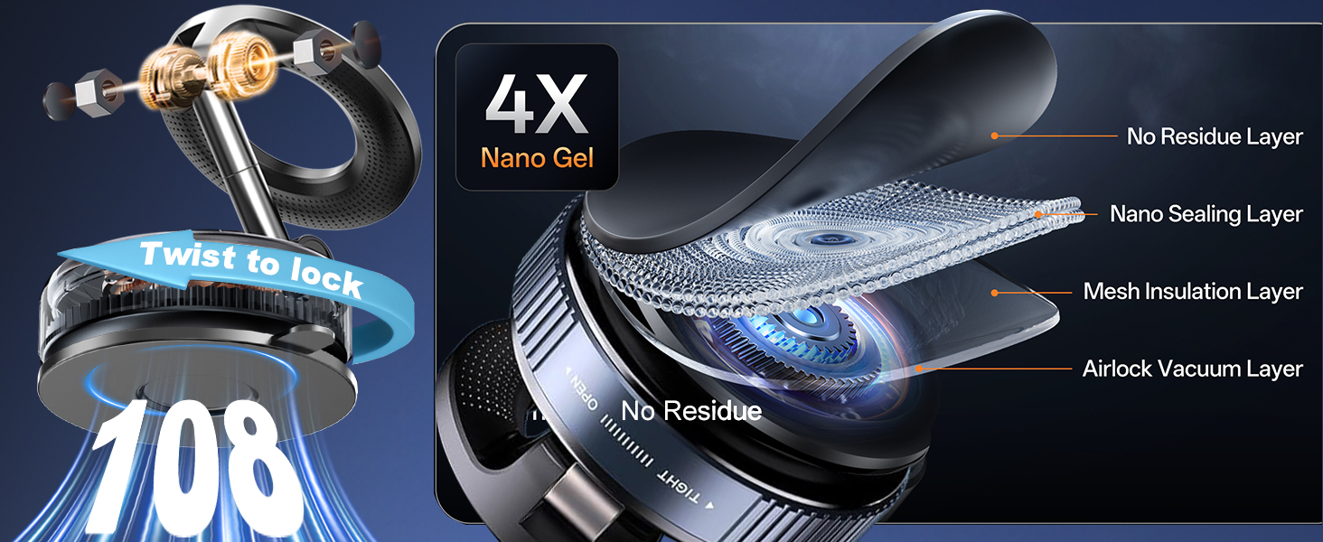 Amazon.com: snanlen Upgraded 360° Vacuum Magnetic Phone Holder