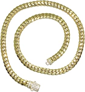 Never say Never Splendida catena da uomo in oro da 18 k da 9,00 mm di larghezza per 60 cm di lunghezza, modello barbata piatta, cava che pesa 19.65 g di oro