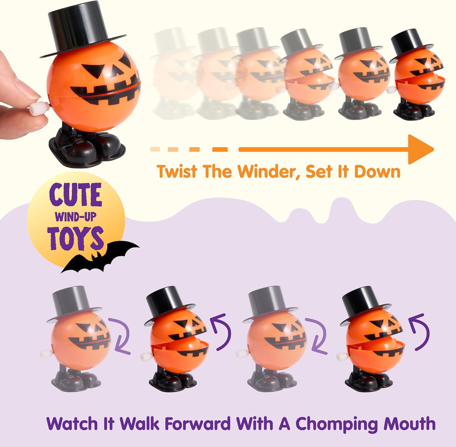 JOYIN 18 Pcs Halloween Wind Up Toys, Jumping Windup Toys Assortment for Kids Halloween Party Favors, Treat or Treats Bag Stuffers, Goodies Bag Fillers, School Classroom Gift, Carnival Prizes image 5