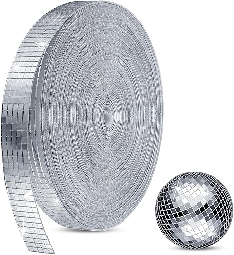 SATINIOR 20000 piezas de azulejos de espejo de bola de discoteca autoadhesivos para manualidades, 5 x 5 mm, pequeños adhesivos de bola de cinta de