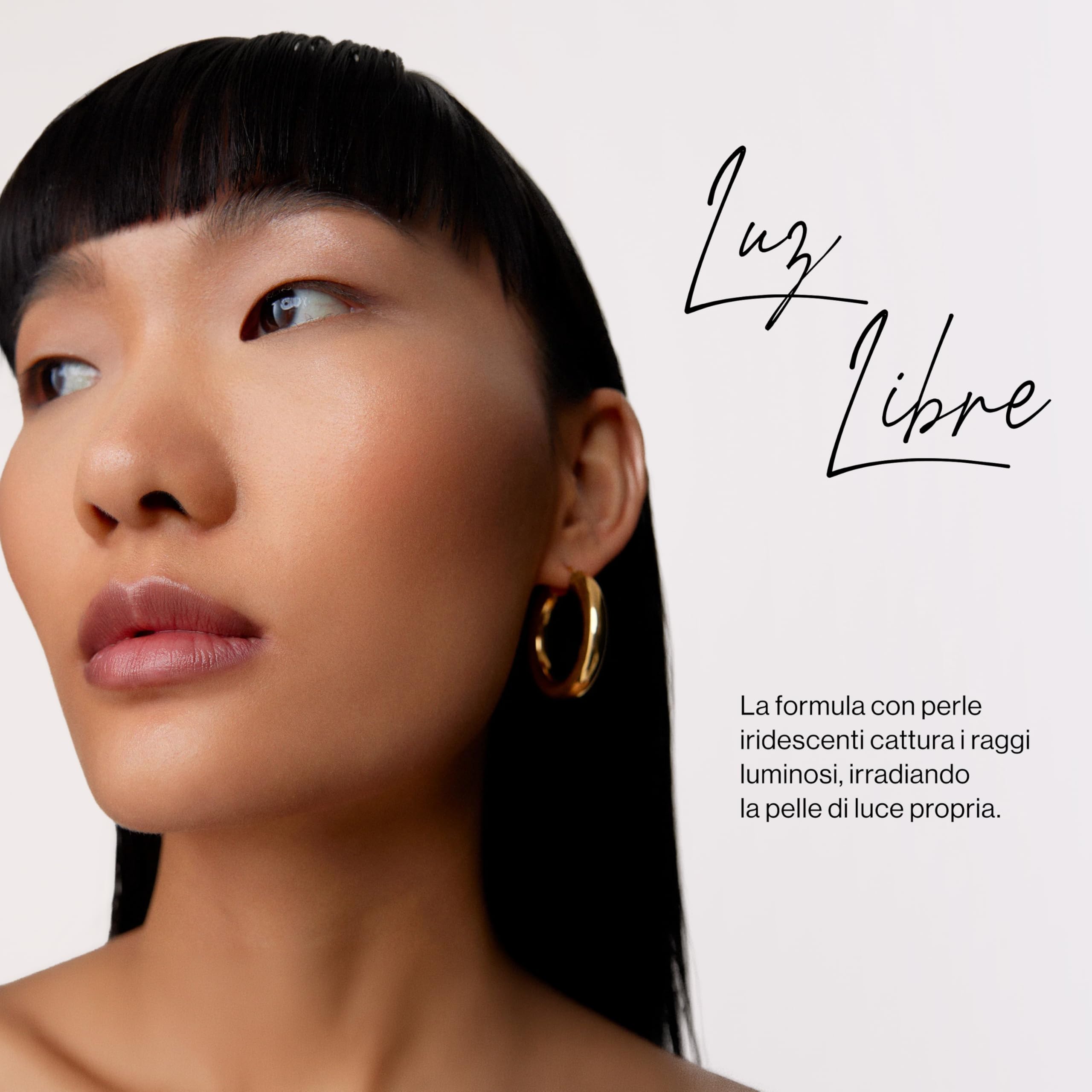 REBEYA Illuminante LUZ LIBRE - Illuminante Viso Effetto Perlato Modulabile, Make Up Sfumabile Punto Luce Occhi Corpo Texture Setosa Professionale Lunga Tenuta Luminosità Naturale - Made in Italy