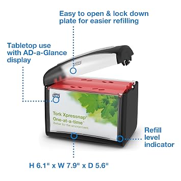 Tork Xpressnap Tabletop Napkin Dispenser Black, 6232100