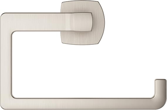 Pfister Deckard Hand Towel Ring for Bathroom, Brushed Nickel BRBDA1K | All-metal build, Concealed screw wall mount, Deckard collection compatible, Pforever lifetime coverage, Powder room ready