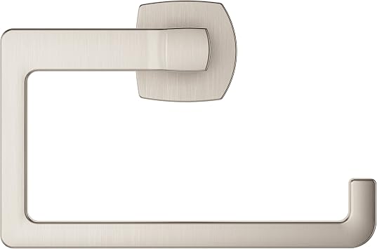 Pfister Deckard Hand Towel Ring for Bathroom, Brushed Nickel BRBDA1K | All-metal build, Concealed screw wall mount, Deckard collection compatible, Pforever lifetime coverage, Powder room ready
