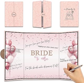 Pink Balloon Bridal Shower Decorations - Bride-to-Be Alternative Signature Guest Book for Women - 18 ''x12'' Signature Book Gifts - Bachelorette Party Wedding Reception Decor & Supplies - A06