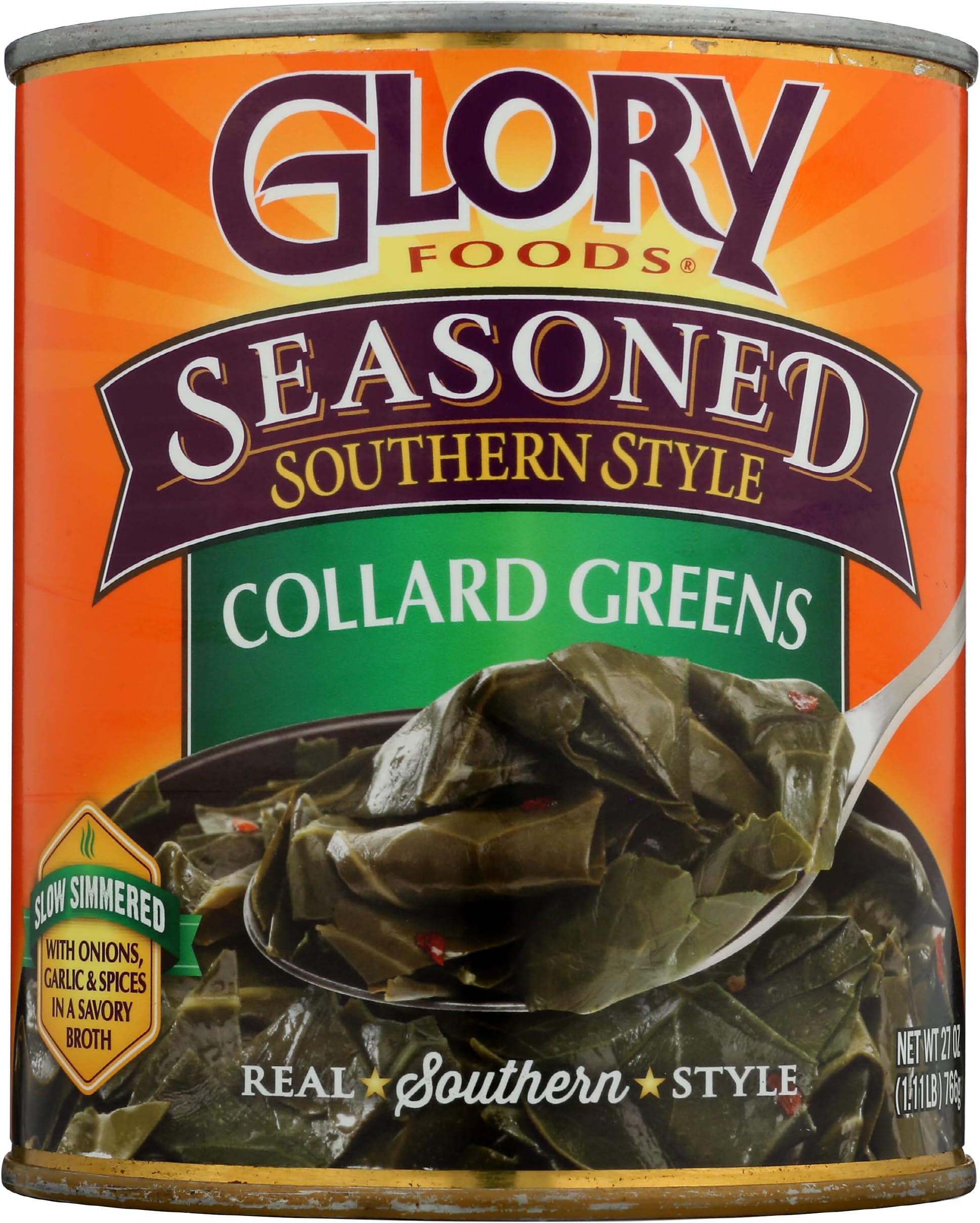 Glory Foods Seasoned Southern Style Collard Greens, 27 oz