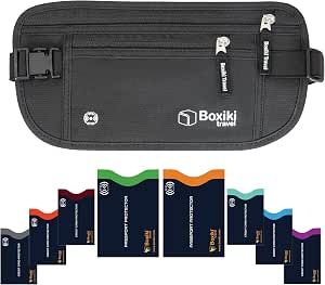 Cinturón De Dinero Oculto Con RFID - Seguro Para Viajes, Ideal Para Pasaporte Y Tarjetas