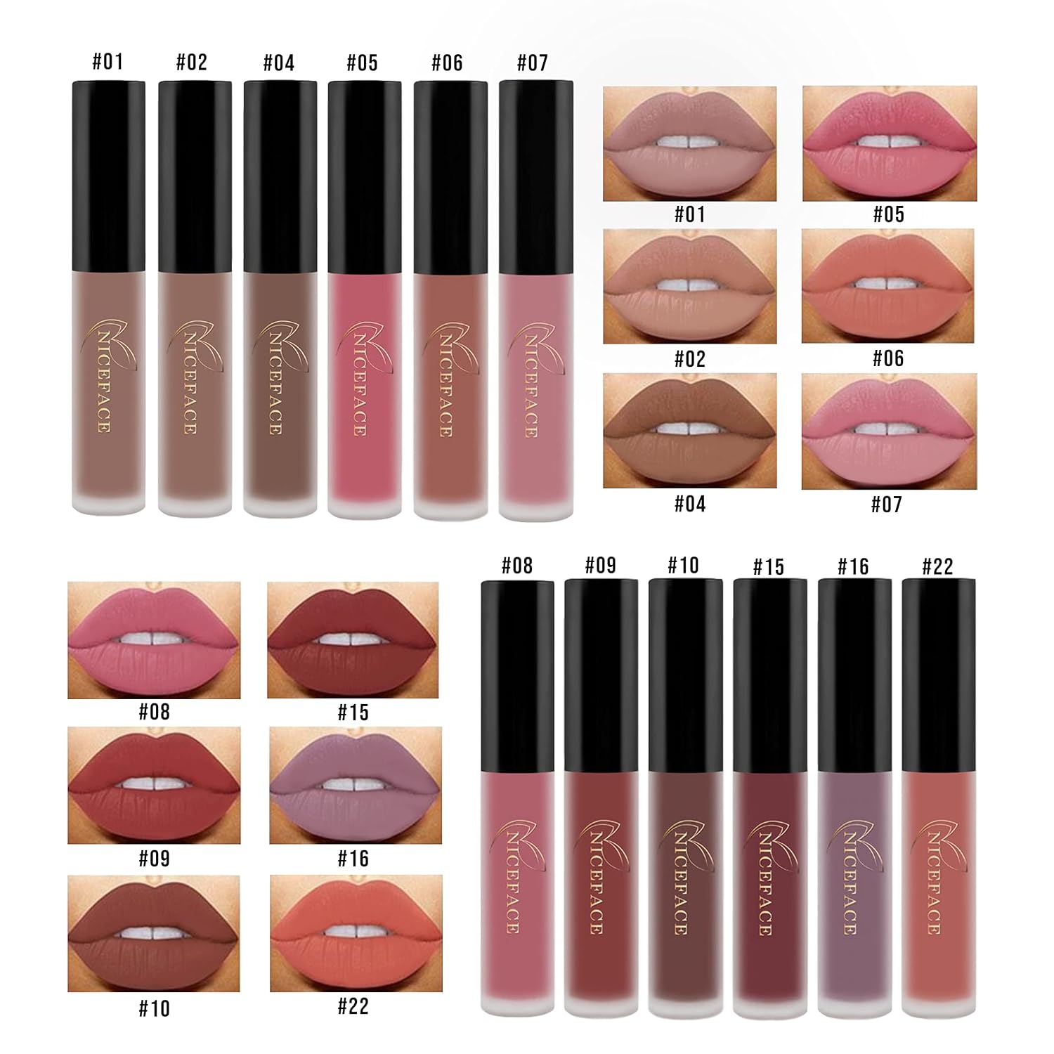 Primo Lines Lasting Hydra Matte Lip Gloss Set of 12 Shades &mdash; Beauty Makeup Cosmetics Gift for Teenage Girls &mdash; 12 x .0176oz 5g Lip Glosses in