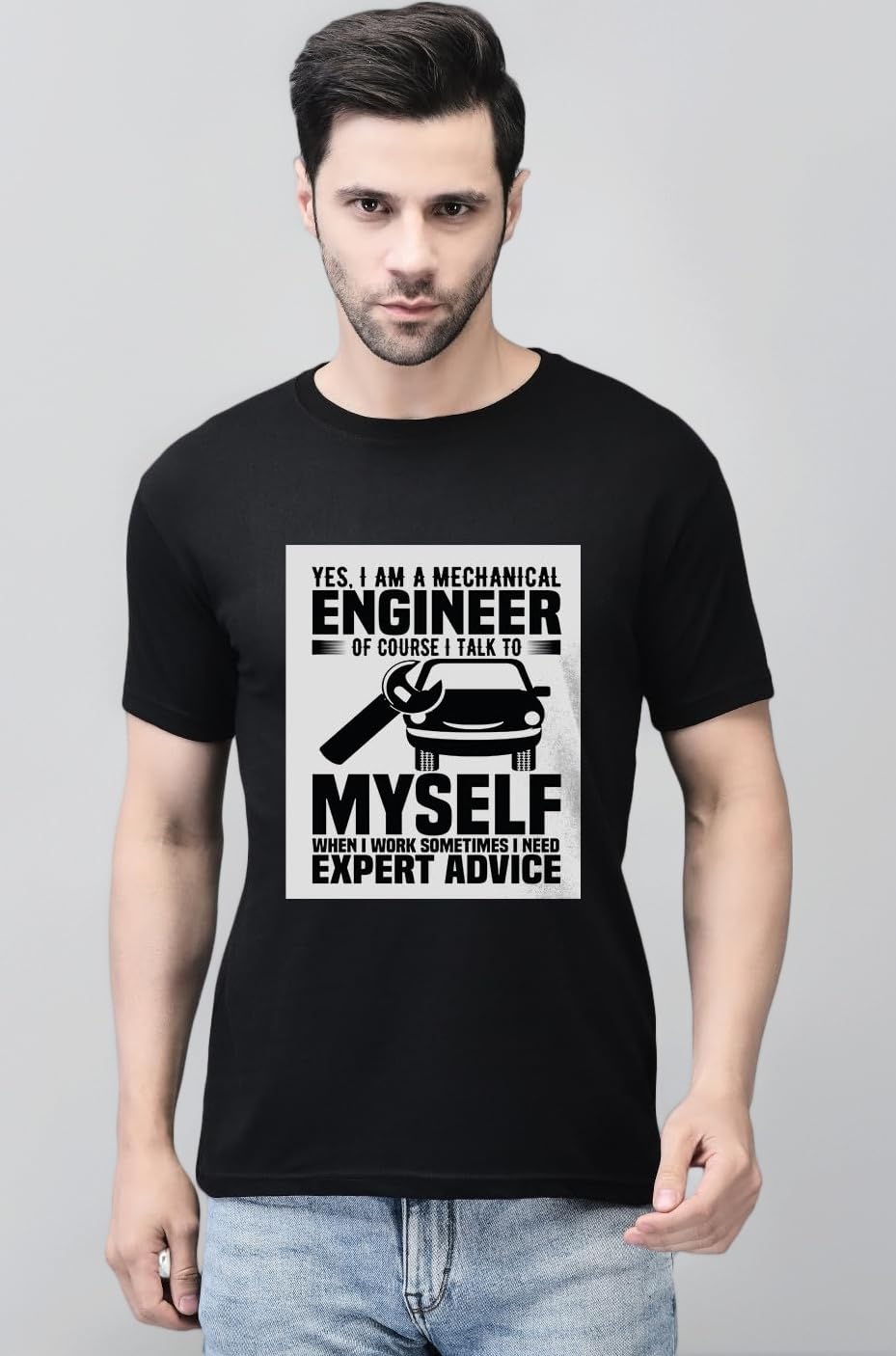 Humorous Mechanical Engineer Printed T-Shirt