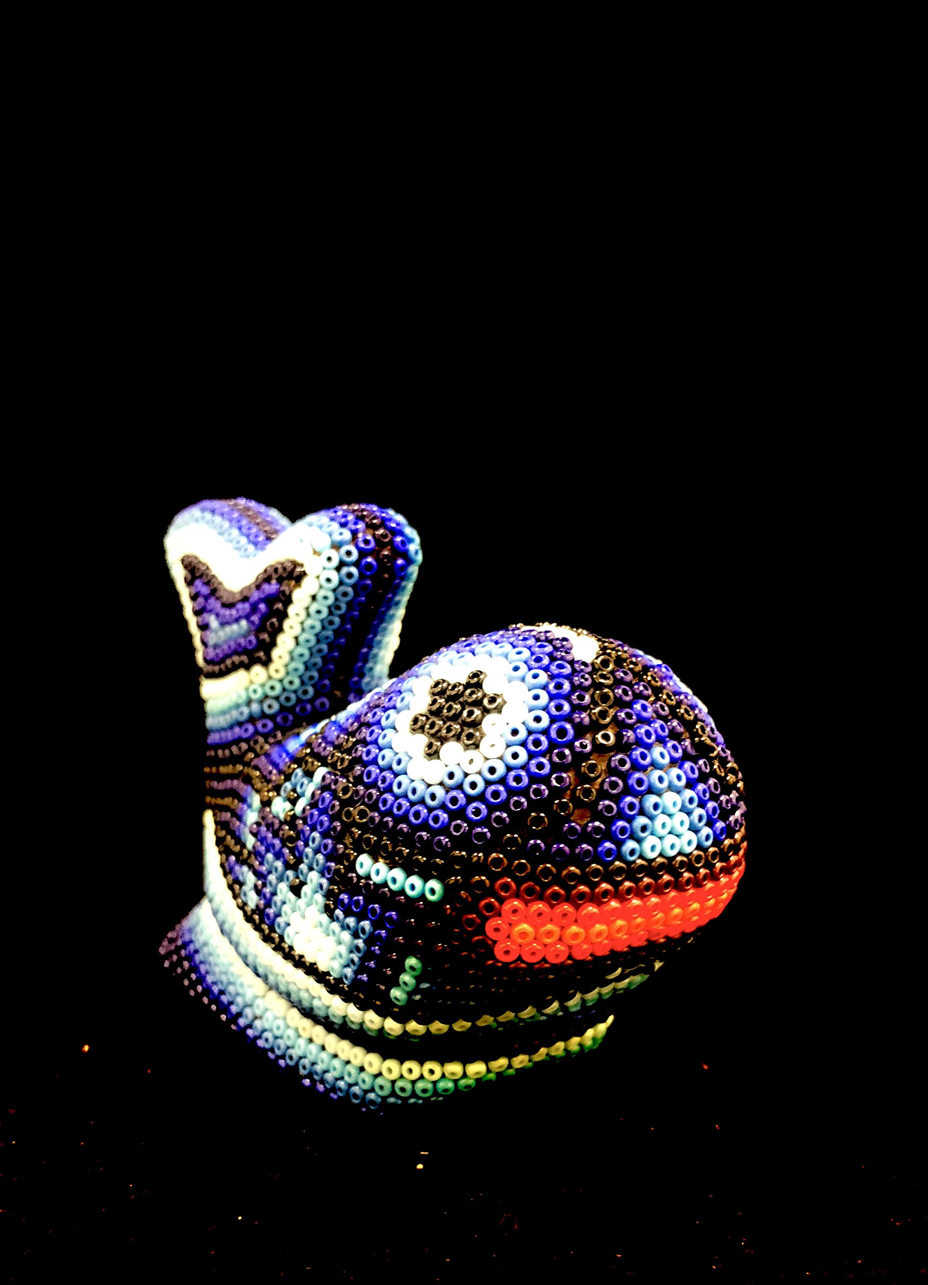 SERENDIPIA Handmade Huichol Animals Beaded Original Mexican Art (Turtle, Whale, Dolphin, Donkey, Snake, Frog, Fish,Parrot) (Whale)