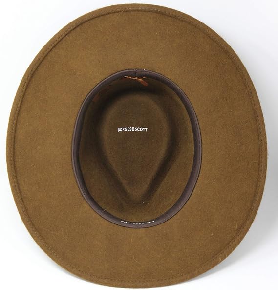 Premium Alpaca Lewis - Wide Brim Fedora Hat - Alpaca Wool Felt - Water Resistant - Leather Band
