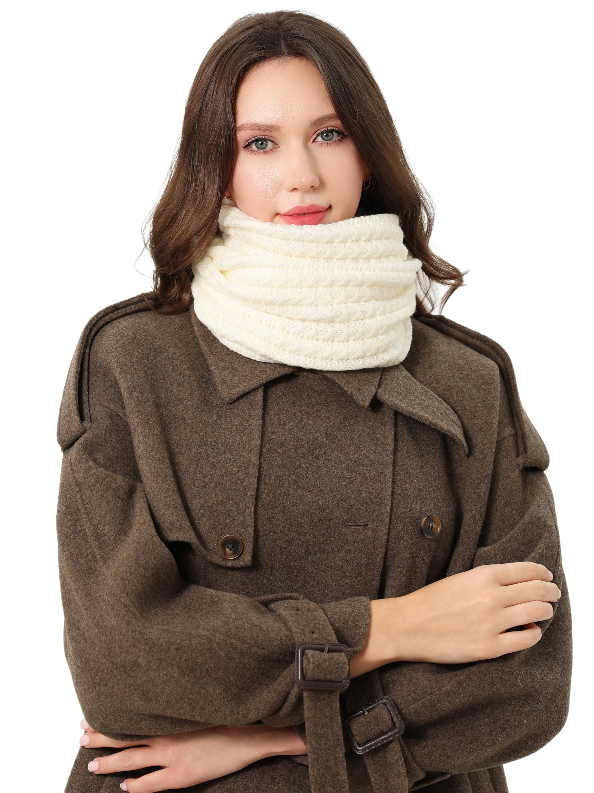 DonDon Schal Damen Winter Winterschal Strickschal Loop Schal Schlauchschal
