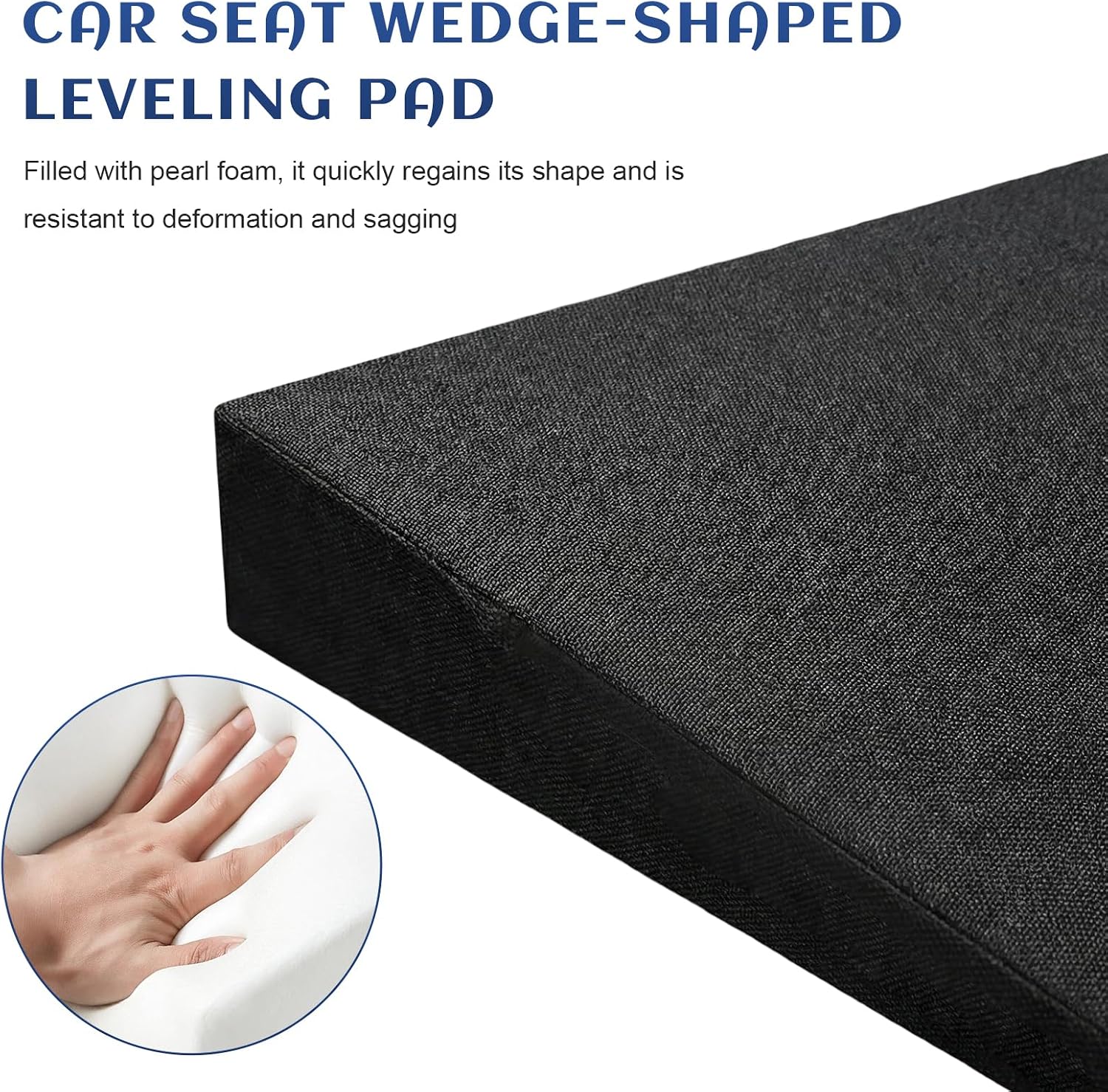 Auto Seat Wedge Leveling Cushion, Ergonomic Angled Design Car Seat Leveling Mat Wedge Foam Pad, Comfortable Driver Heightening Seats Pad Office Chair Cushion for Pain Relief