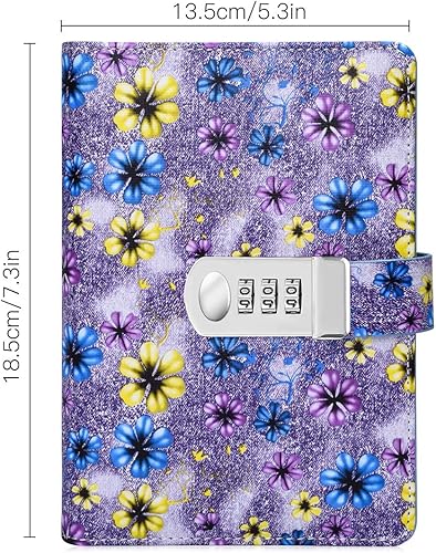 Miniatura 8 de ARRLSDB - Agenda con cerradura, A6, recargable, de piel, con contraseña, para diario personal, tamaño de 7.1 x 5.3in