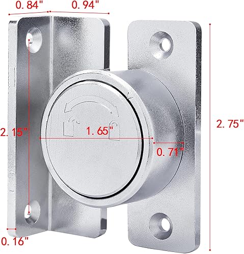 Miniatura 2 de INIRET Cerradura de puerta de seguridad con perilla avanzada de 90 grados, cierre de puerta giratoria, cerradura de puerta corrediza de granero,