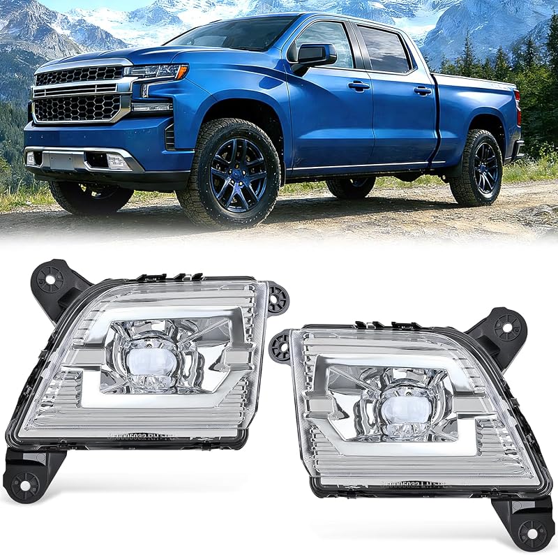 Farol de neblina Nilight LED para Chevy Silverado 1500, 2500HD e 3500HD – Par