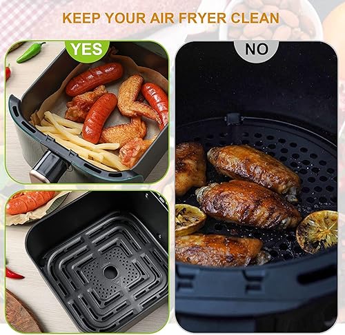 Miniatura 9 de MT&L Forros para freidora de aire, 100 unidades de 6.3 pulgadas, horno de papel desechable antiadherente, impermeable, a prueba de aceite,