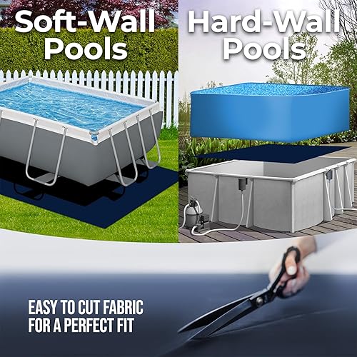 Vista 14 de Shop Square Almohadilla de revestimiento de piscina de 24 pies para piscinas sobre el suelo, acolchado para debajo del suelo, protección contra