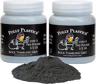 Polly Plastics Rock Tumbler Media Grit Refill, Pre-Polish 500 Silicon Carbide Grit, Stage 3 for Tumbling Stones (2 Pack) (1 lb.)