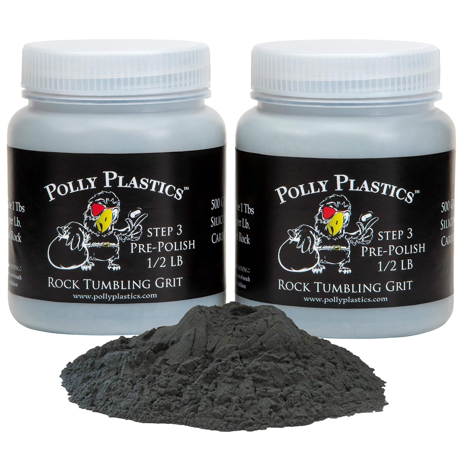 Polly Plastics Rock Tumbler Media Grit Refill, PrePolish 500 Silicon