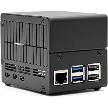 KKSB Case for Raspberry Pi 5 Tall Aluminum Case for Dual Hats & NVMe Hats, Compatible with Official Raspberry Pi Cooler