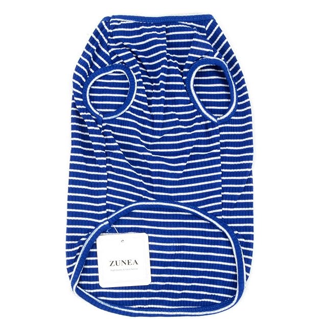 Foto 4 de 8 de Zunea Camisa para Perros Pequeños Gatos Camisas de Rayas para Mascotas Chaleco Fresco de Verano Cachorros…