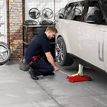 HOMCOM Hydraulic Low Profile Jack, Heavy Duty Steel Racing Floor