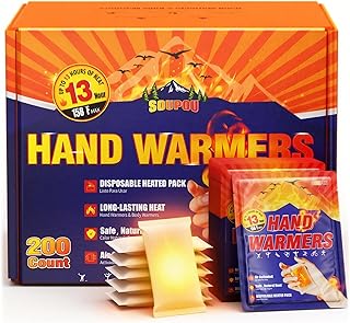 Hand Warmers Disposable 200/150/100/50/30 pcs, Up to 13 Hours of Heat Body Warmers, Air Activated Bulk Hand Warmers for Women Men, Gifts for Christmas, Golf Hunting Camping Essentials